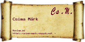 Csima Márk névjegykártya
